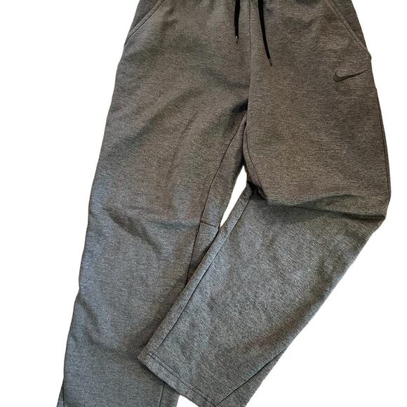 NIKE Training pants, straight leg fleece, dark gray men's size L - Picture 1 of 8